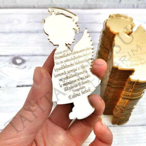 Pleksi ayna lazer kesim Ayetli Melek